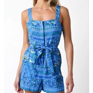 Blue Floral Women's Jumpsuit